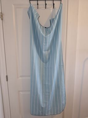 African Bubu- Blue & White Stripe